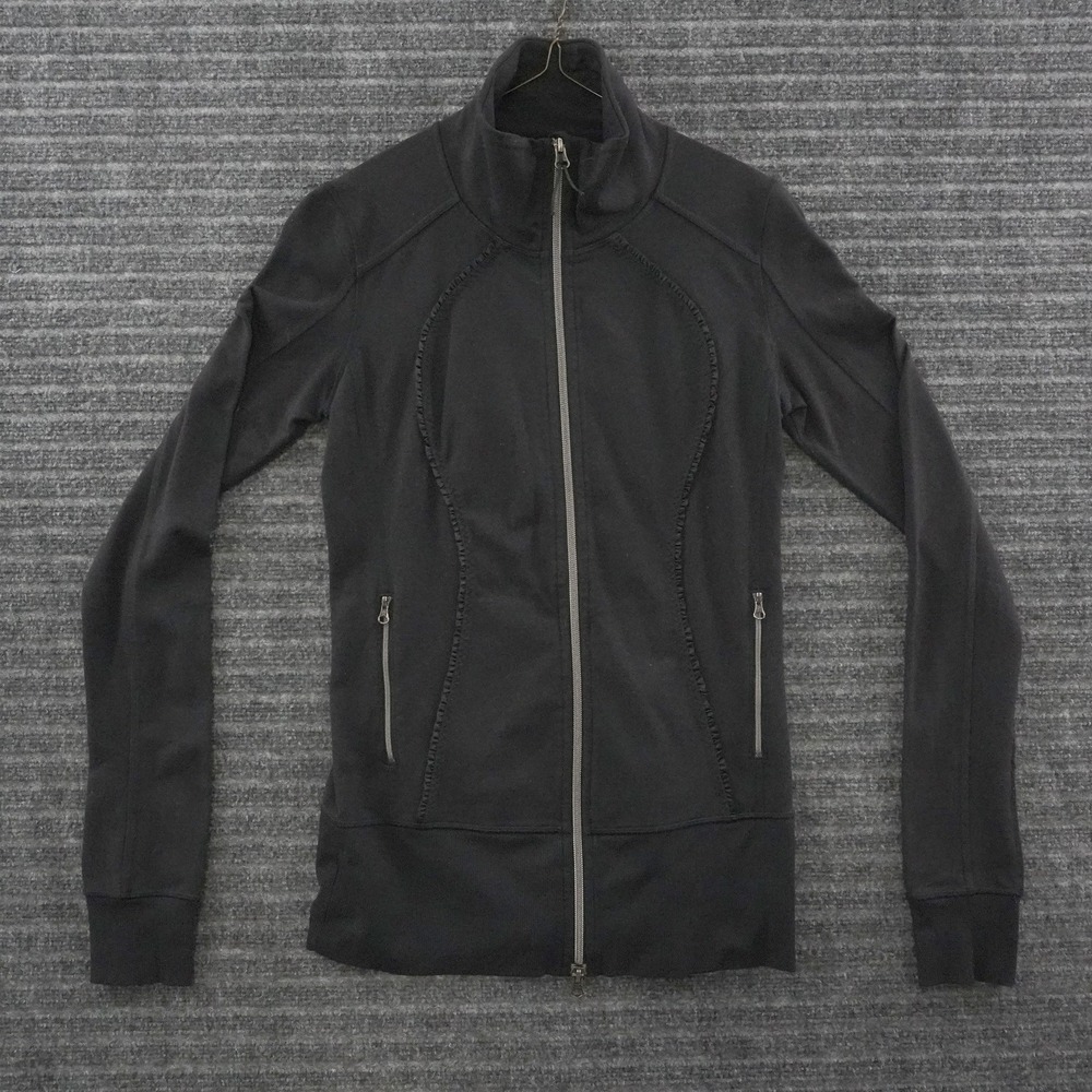 Lululemon Define Jacket Women 6 Black Full Zip Thumbholes Slim Fit Activewear
